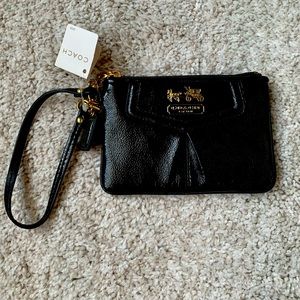 NWT- Coach wristlet- Black-6x4